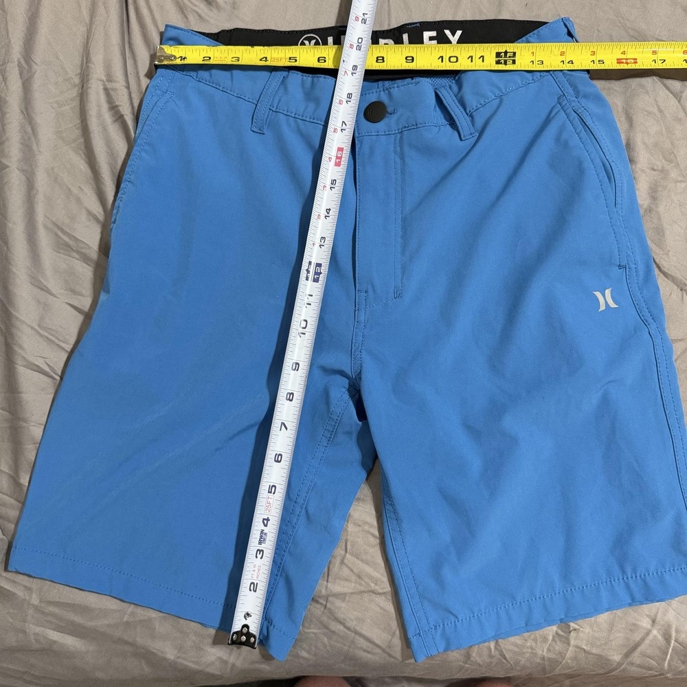 Hurley Shorts Mens 30 Blue Chino Microfiber Flat Front Zip Fly Pockets Summer - Picture 3 of 4